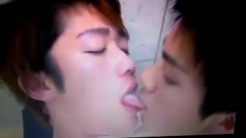 Hot Gay, Young Asian boys tongue kissing